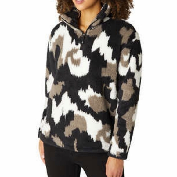 Eddie Bauer printed half zip fleece Sherpa - Picture 1 of 2
